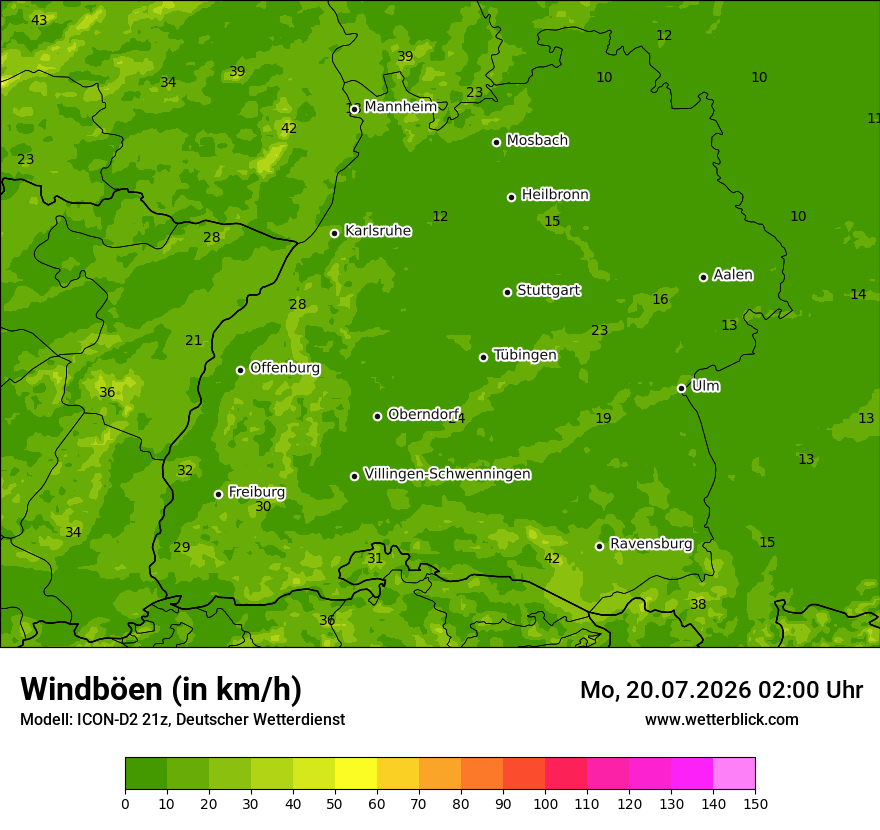 Maximale Windböen