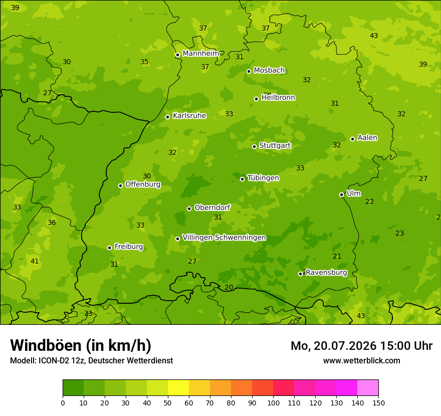 Maximale Windböen