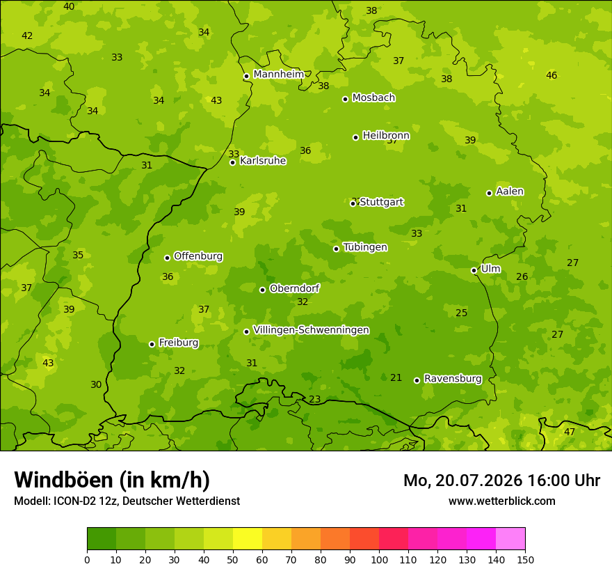 Maximale Windböen