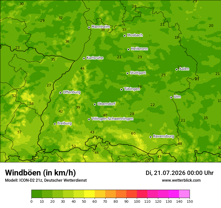 Maximale Windböen