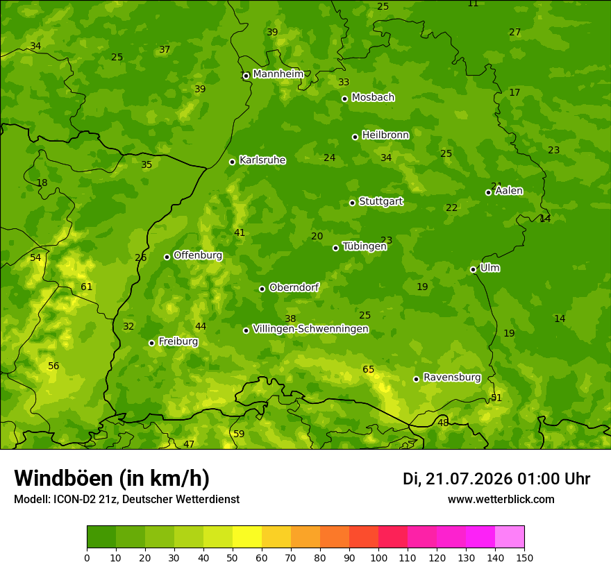Maximale Windböen
