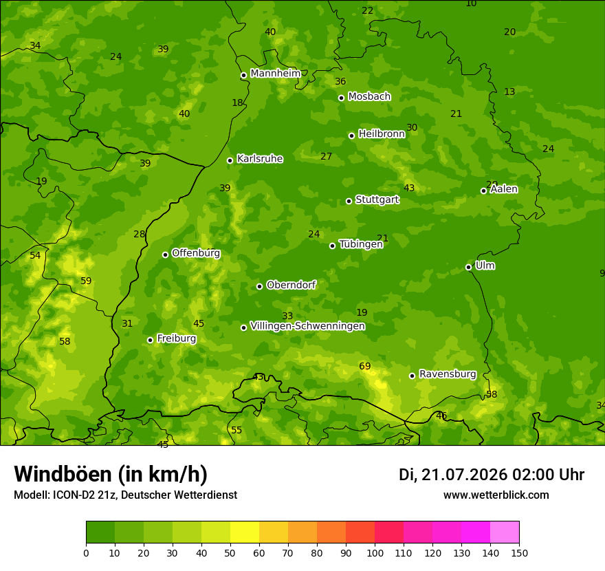 Maximale Windböen