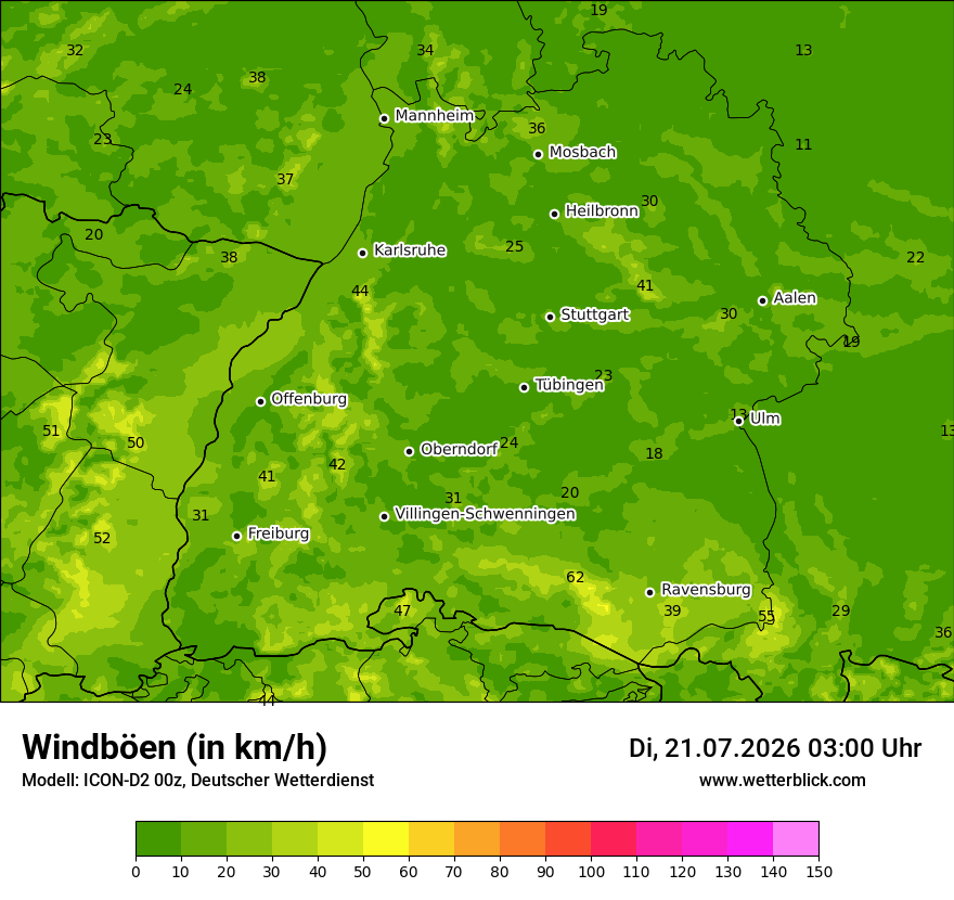Maximale Windböen