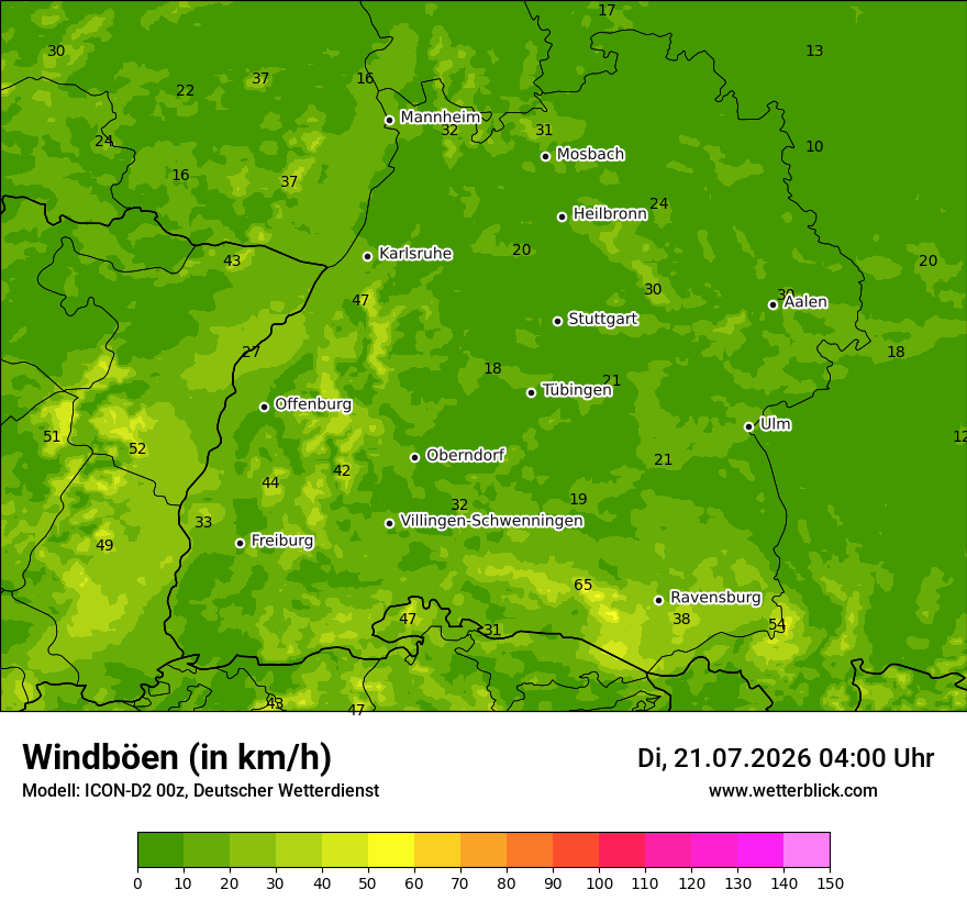 Maximale Windböen