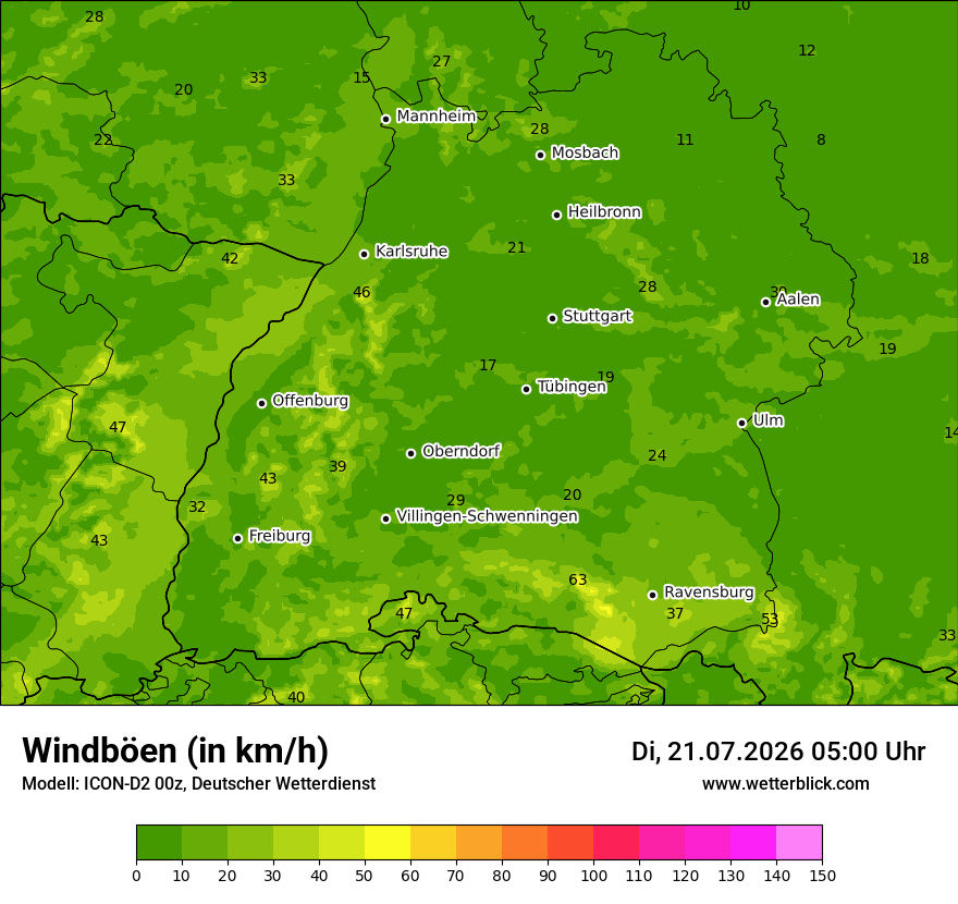 Maximale Windböen