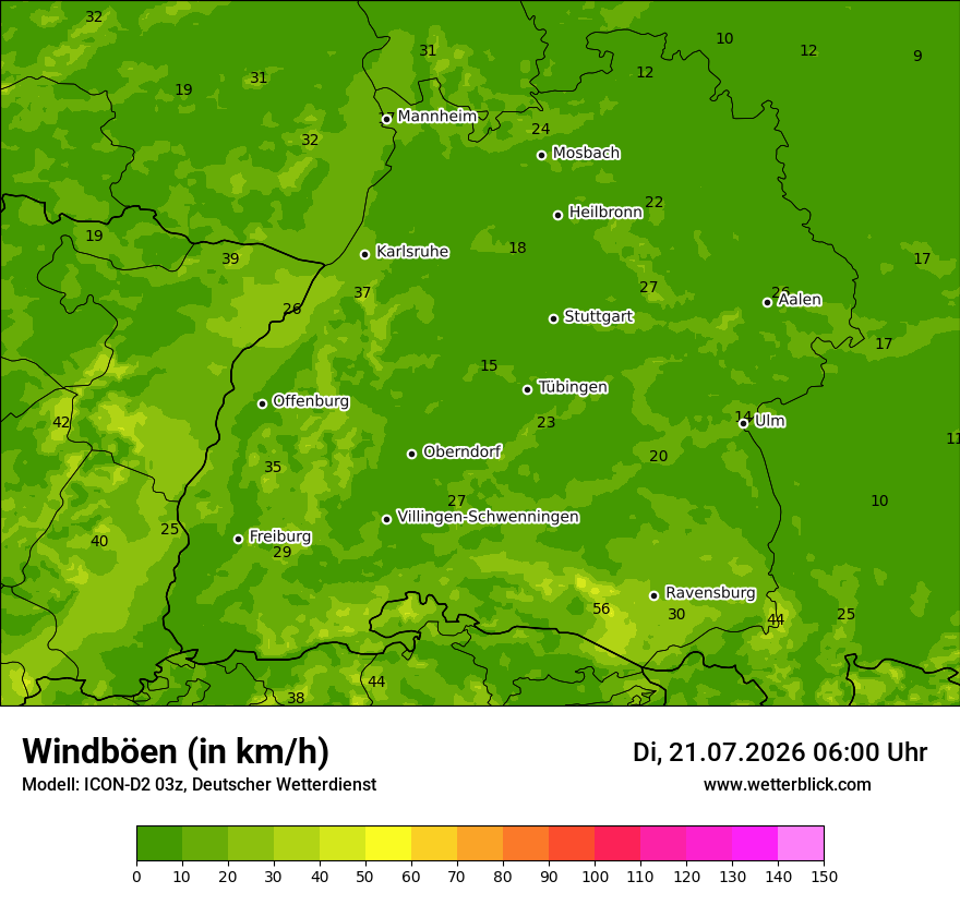 Maximale Windböen