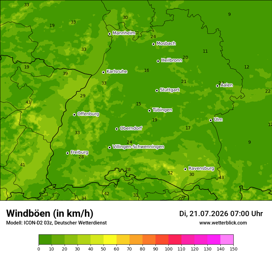 Maximale Windböen