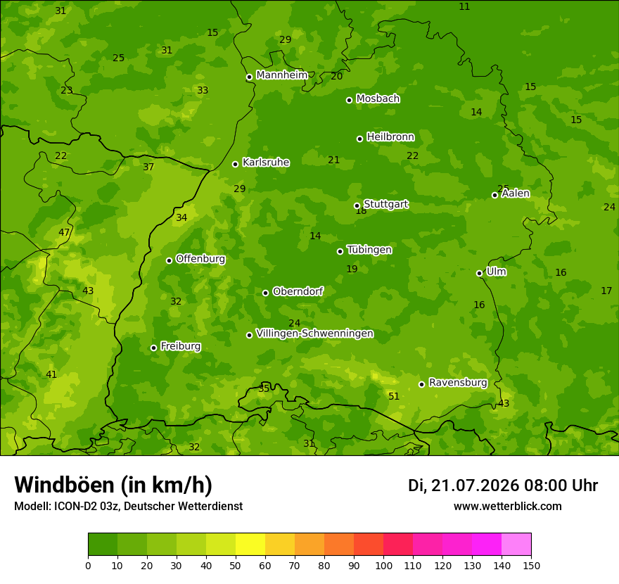 Maximale Windböen