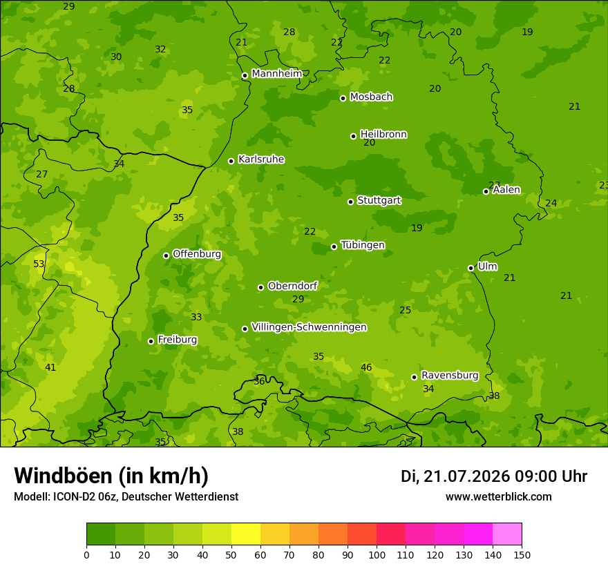 Maximale Windböen