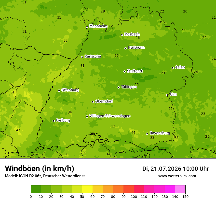 Maximale Windböen