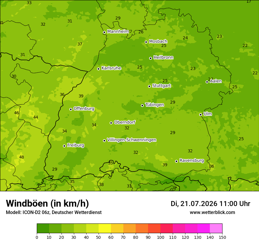 Maximale Windböen