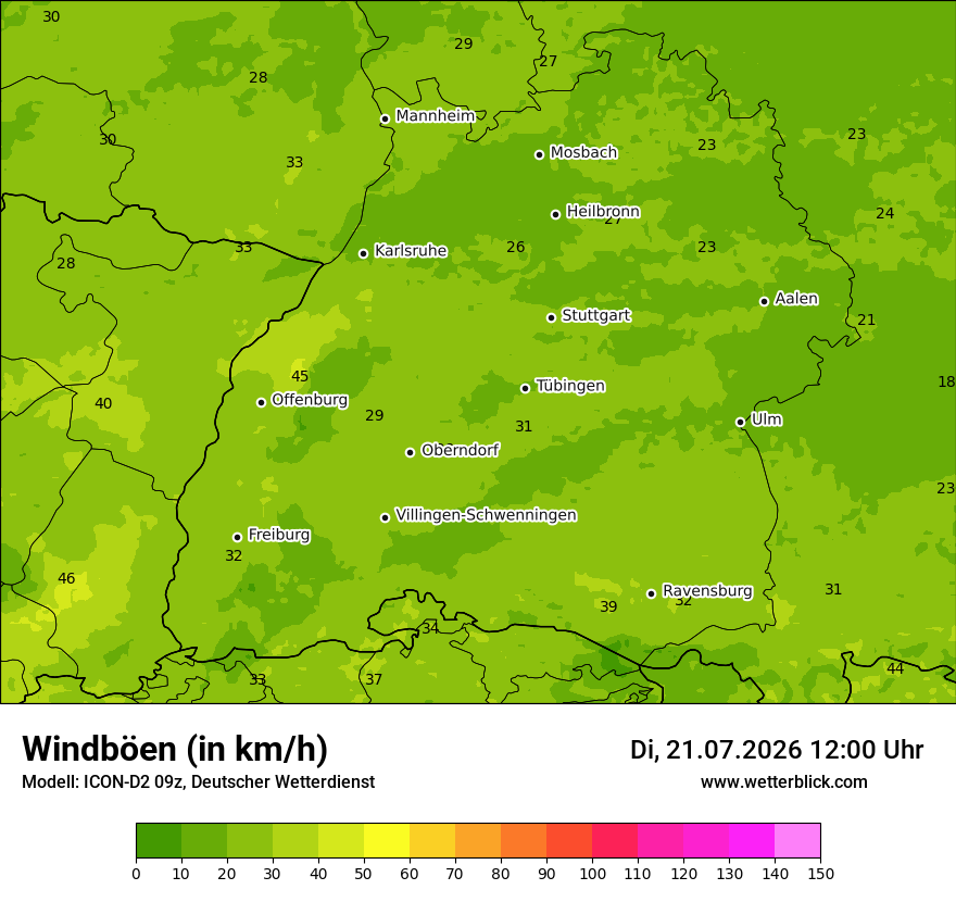 Maximale Windböen