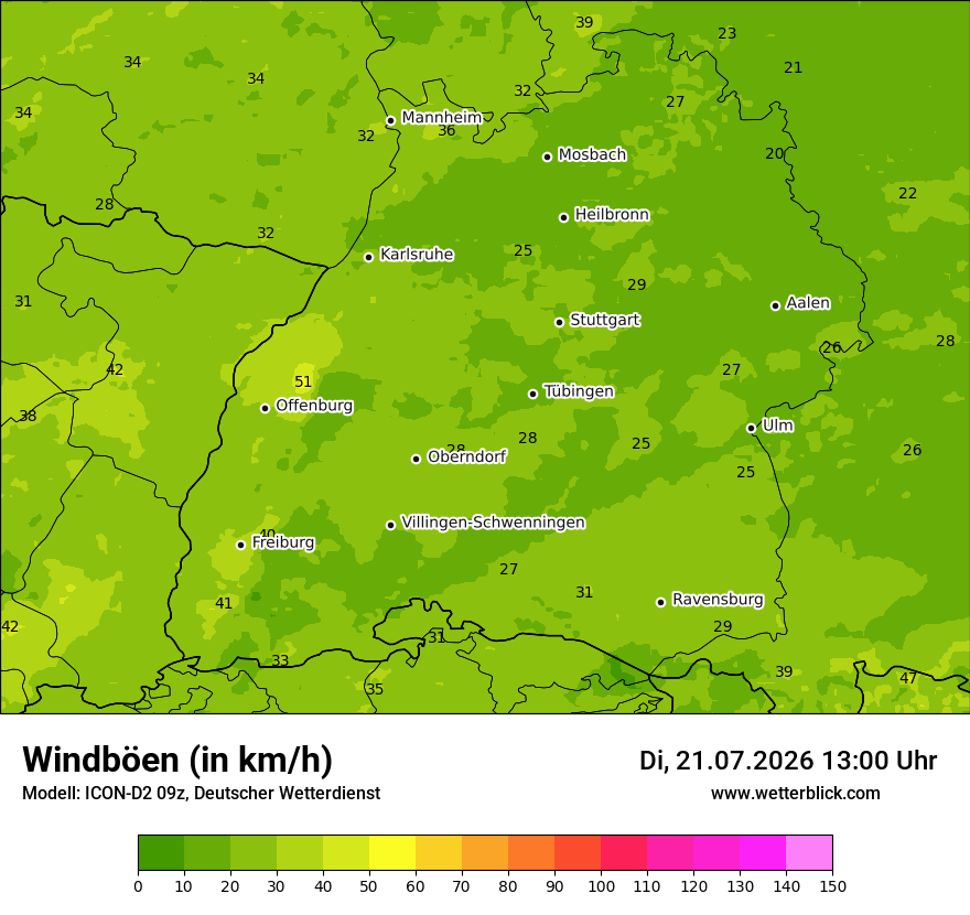 Maximale Windböen