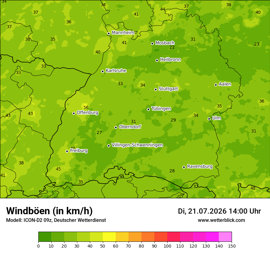 Maximale Windböen