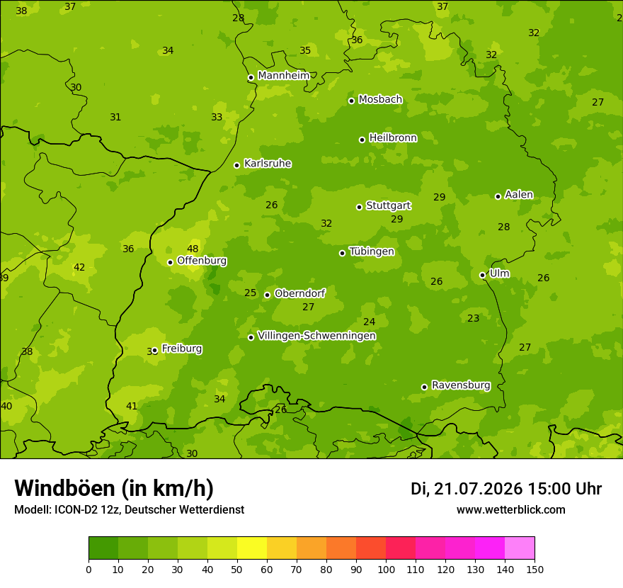 Maximale Windböen