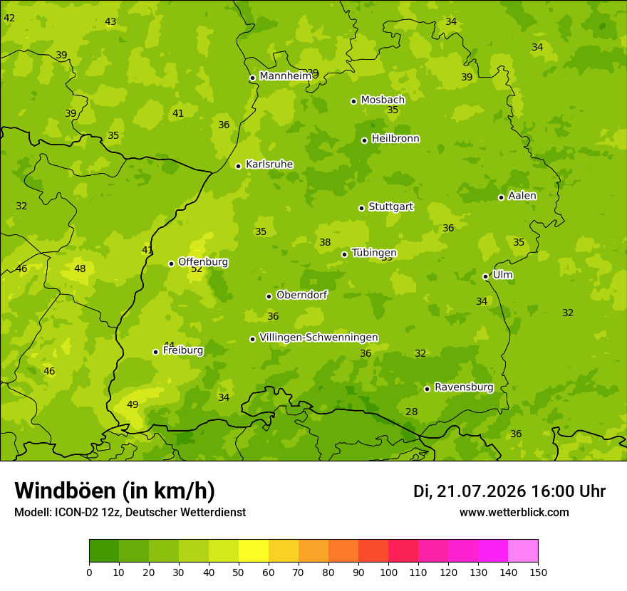 Maximale Windböen