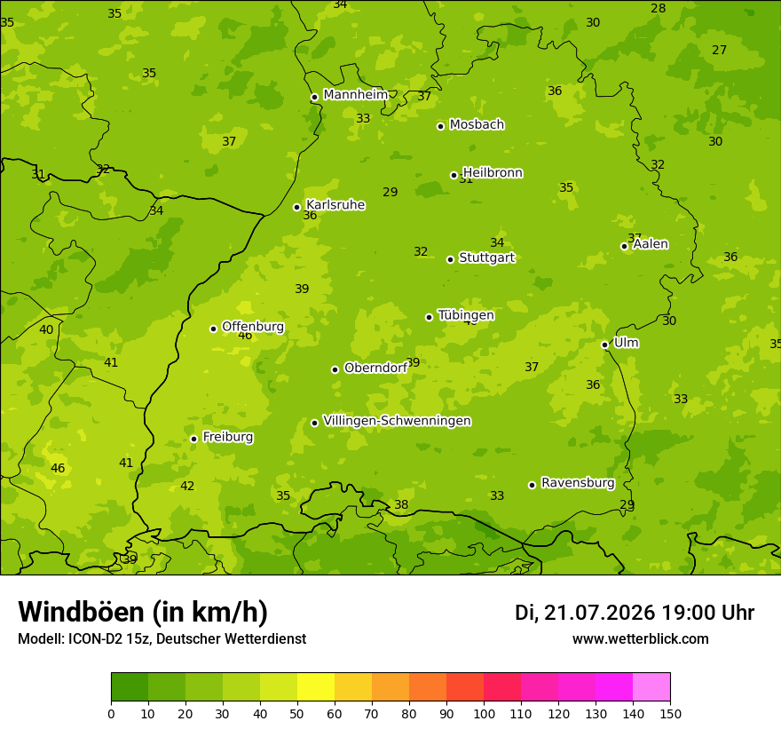 Maximale Windböen