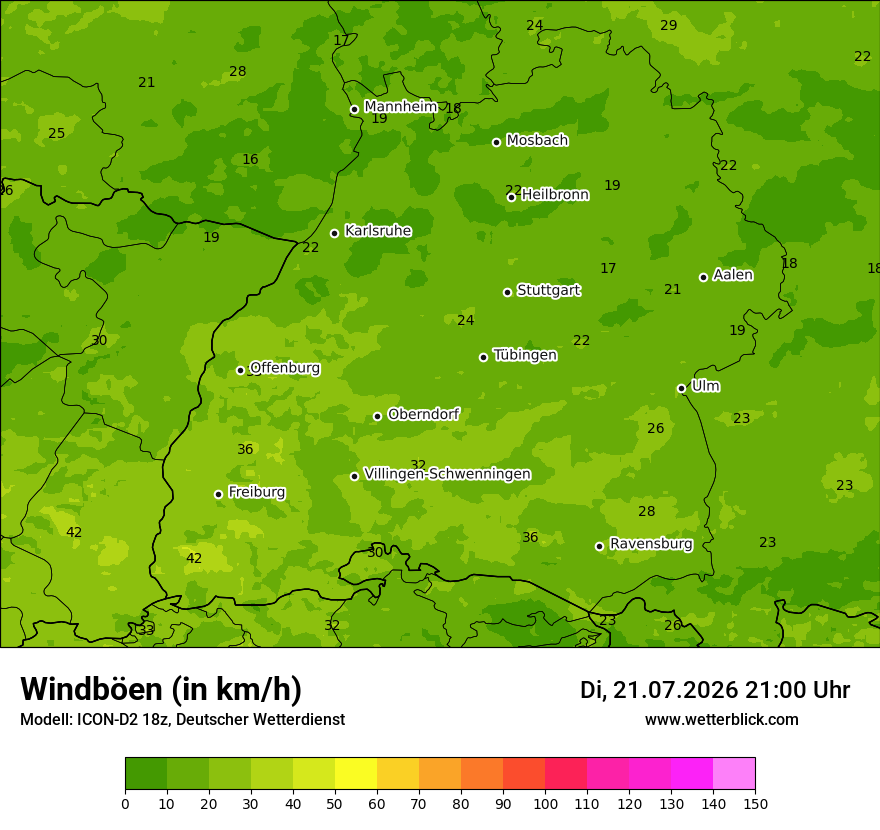 Maximale Windböen