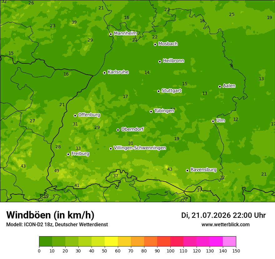 Maximale Windböen