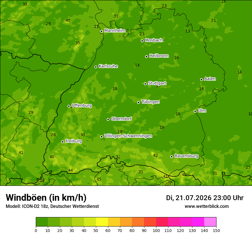 Maximale Windböen