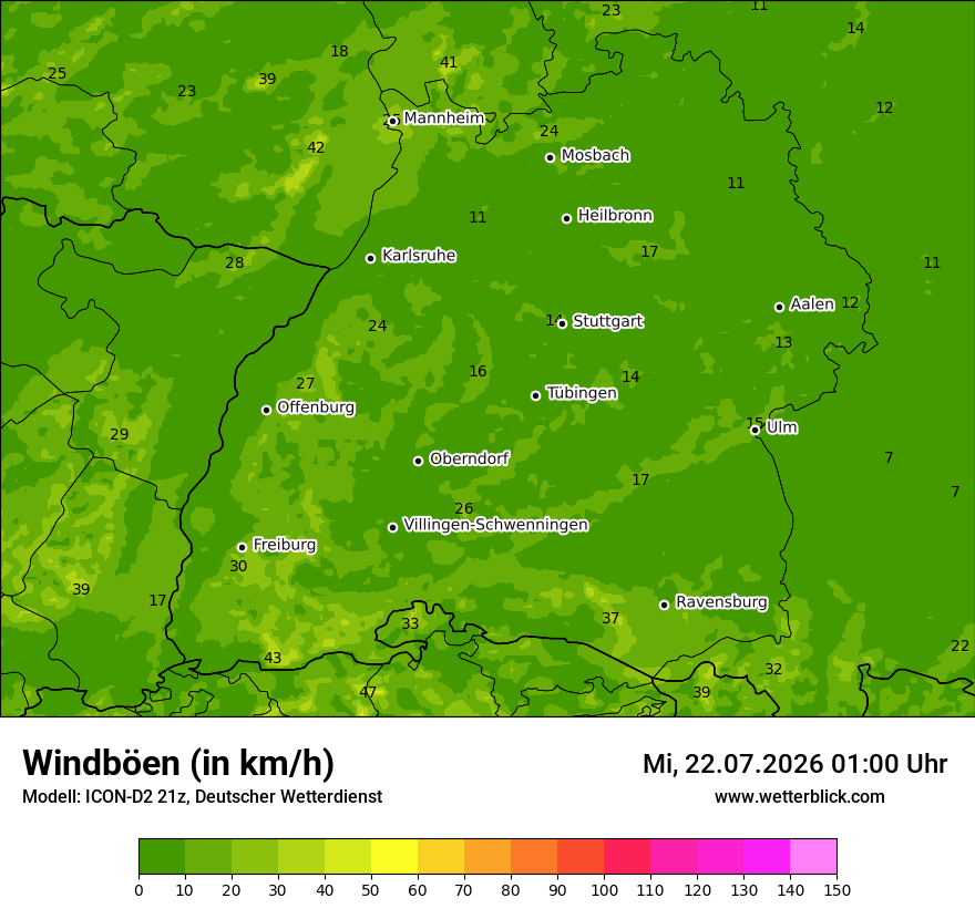 Maximale Windböen