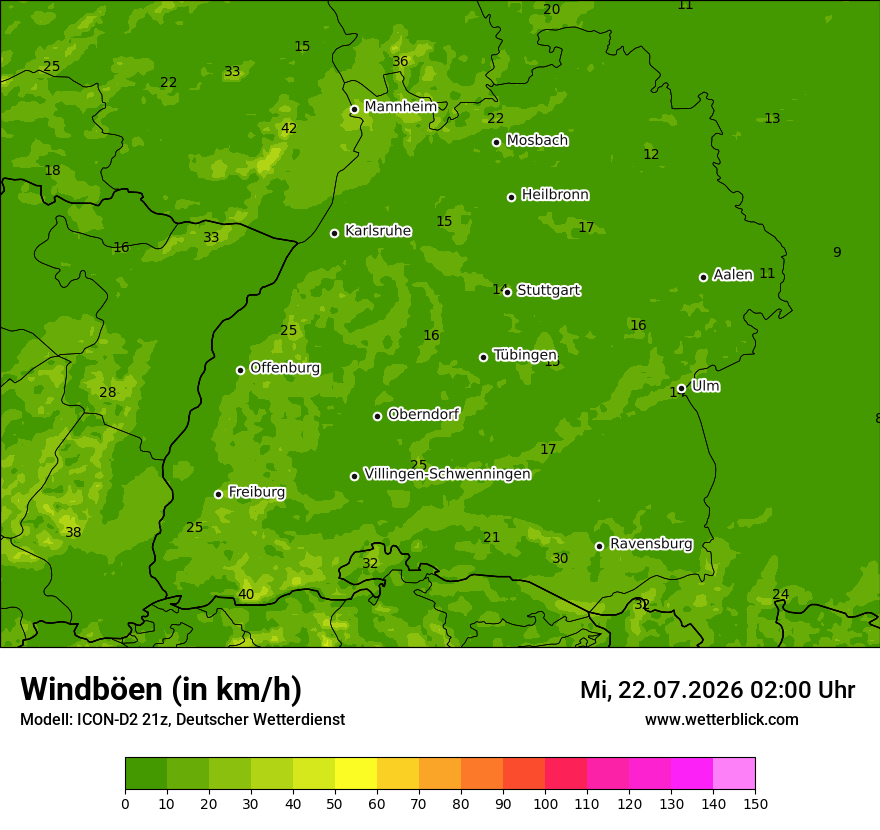 Maximale Windböen
