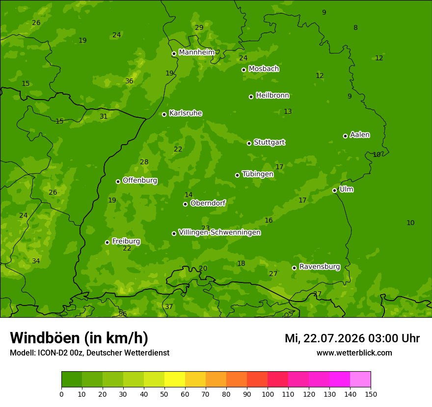 Maximale Windböen