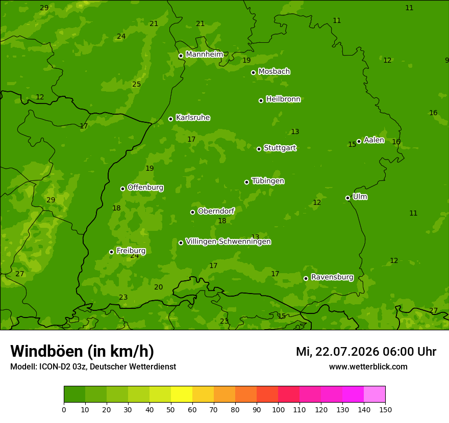 Maximale Windböen