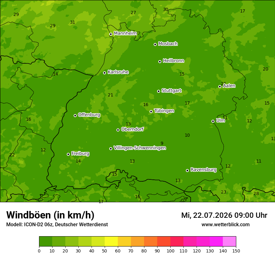 Maximale Windböen