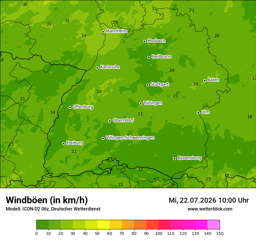 Maximale Windböen