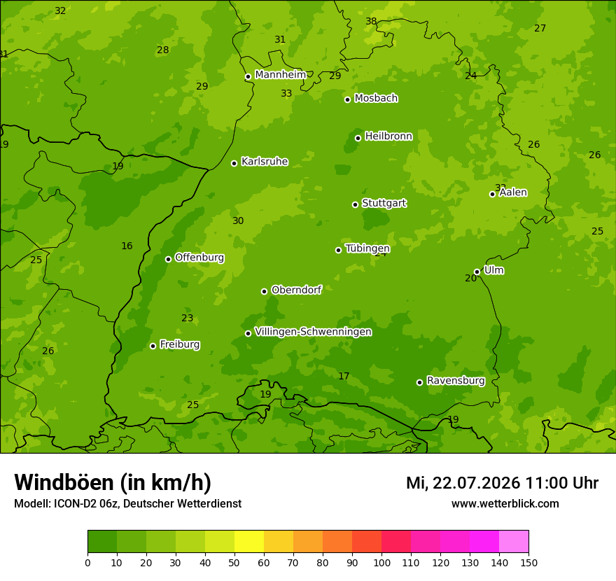 Maximale Windböen
