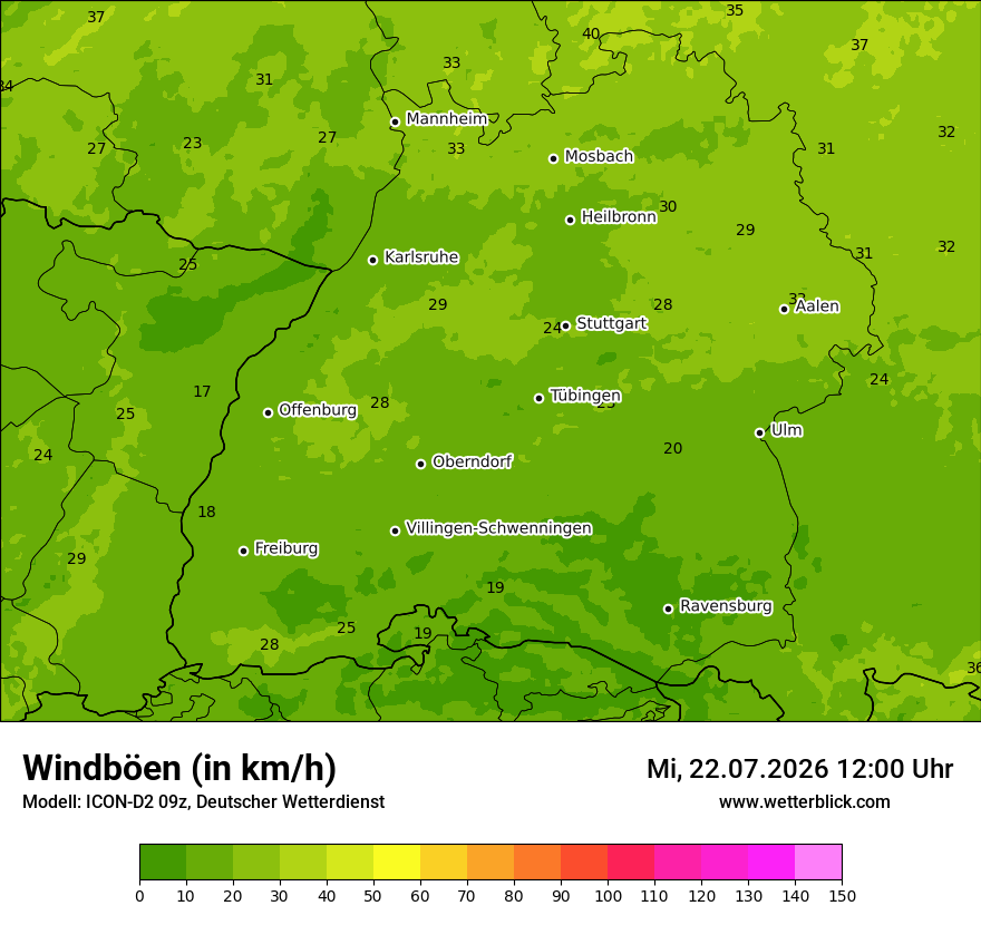 Maximale Windböen