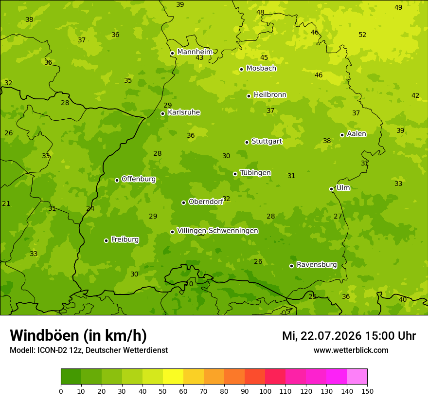 Maximale Windböen