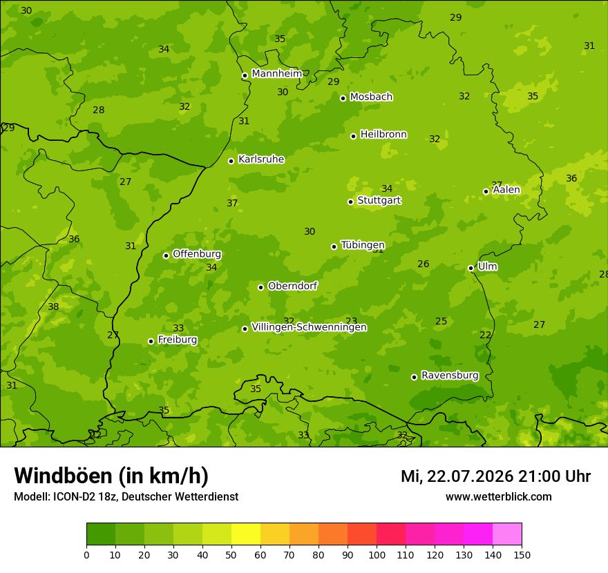 Maximale Windböen