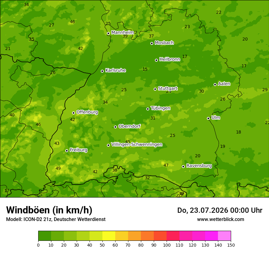 Maximale Windböen