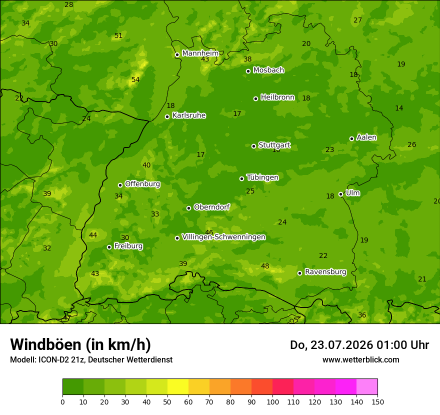 Maximale Windböen