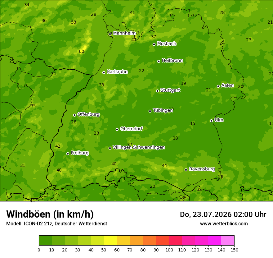 Maximale Windböen