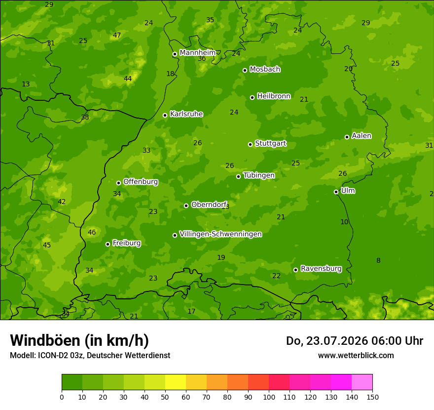 Maximale Windböen