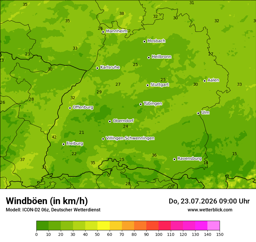 Maximale Windböen
