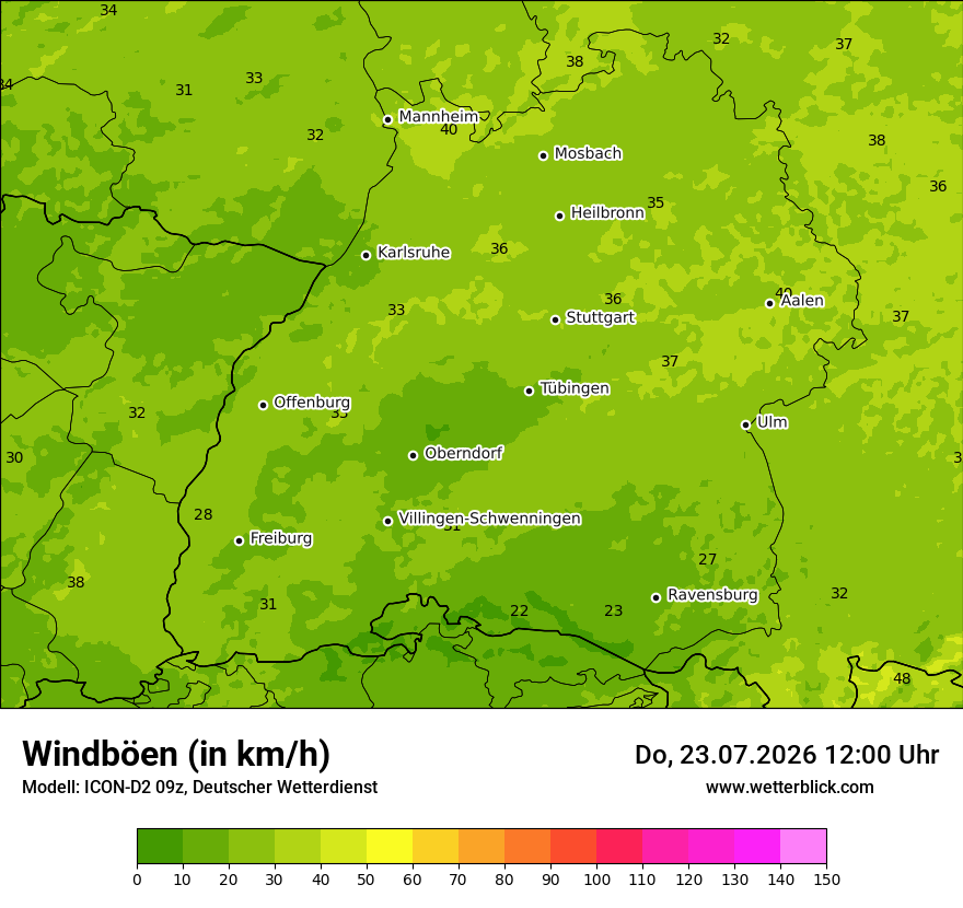 Maximale Windböen