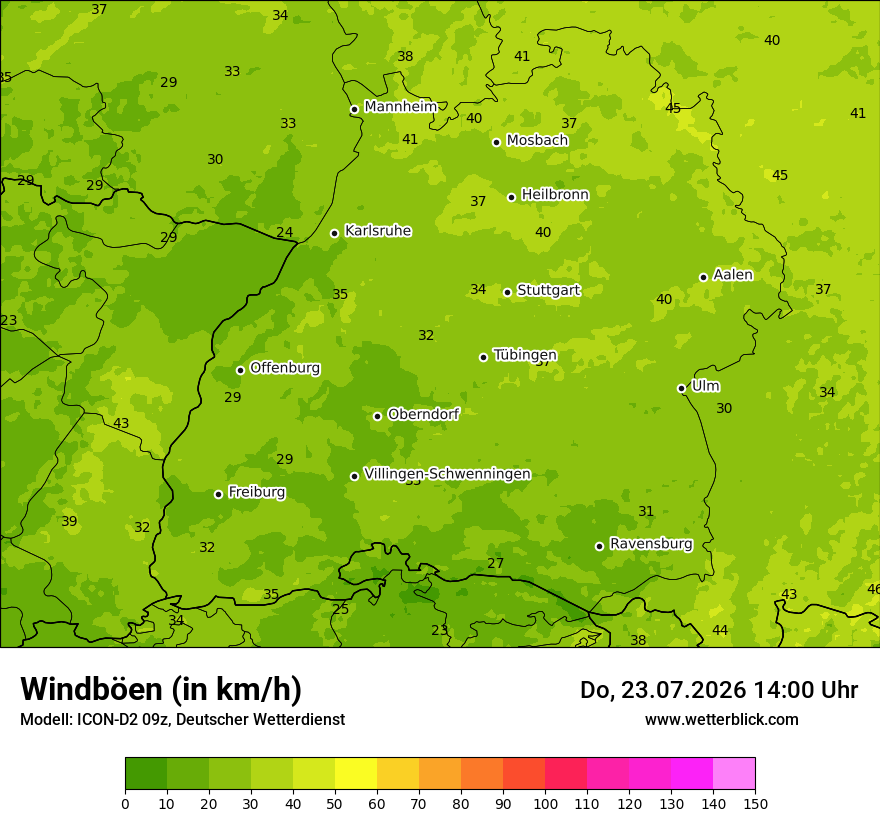 Maximale Windböen