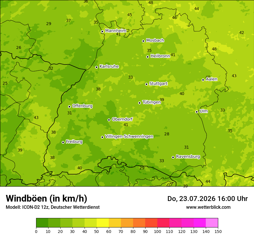 Maximale Windböen
