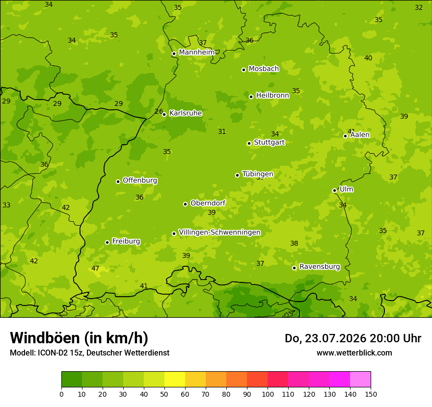 Maximale Windböen