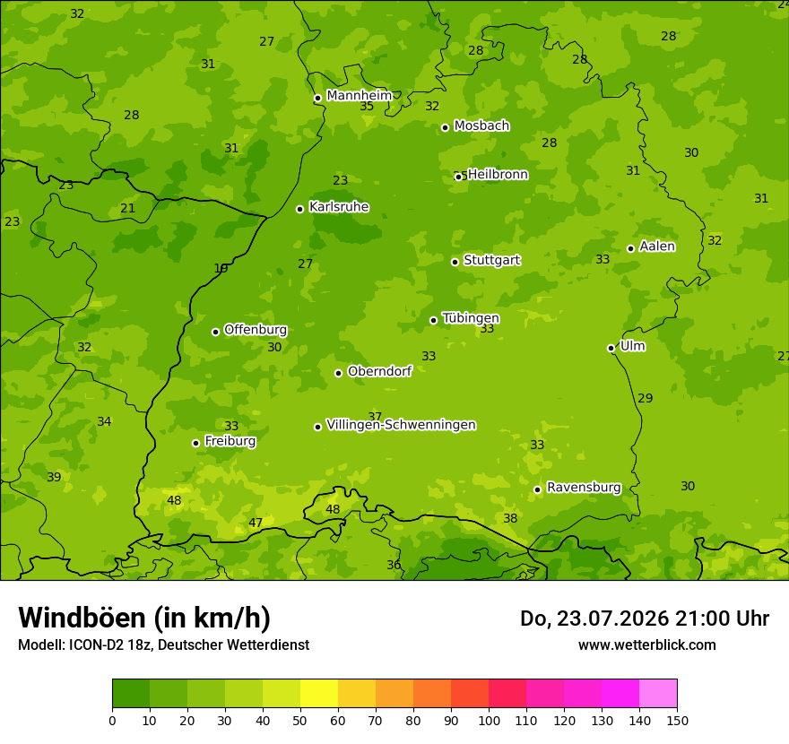 Maximale Windböen
