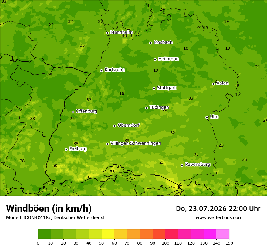 Maximale Windböen
