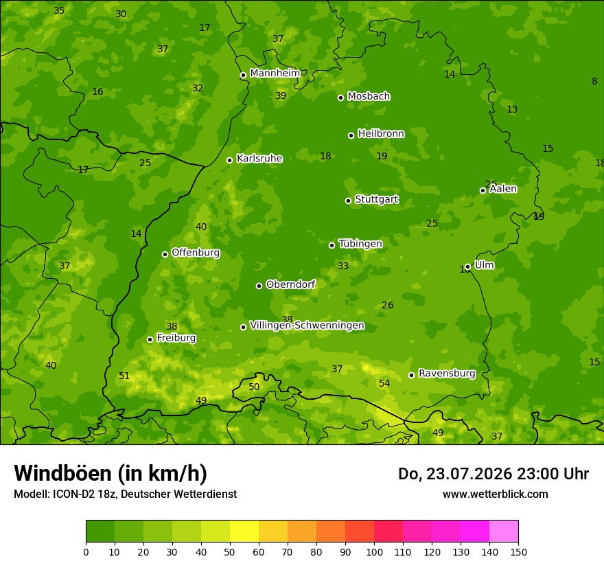 Maximale Windböen