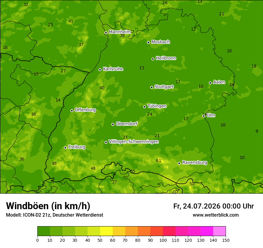Maximale Windböen