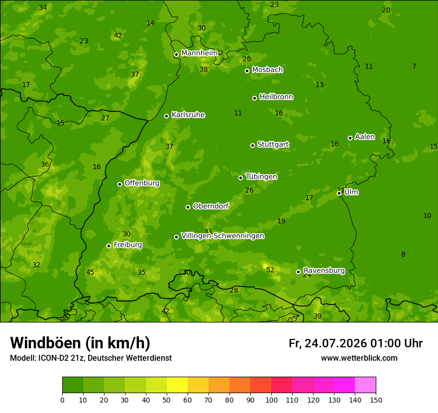 Maximale Windböen