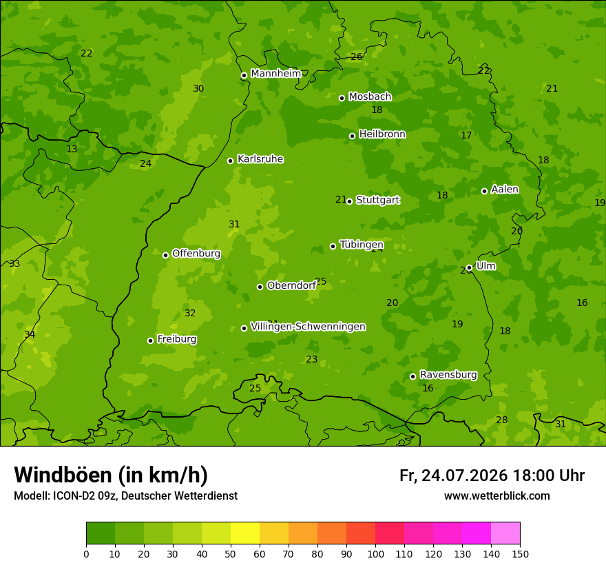 Maximale Windböen