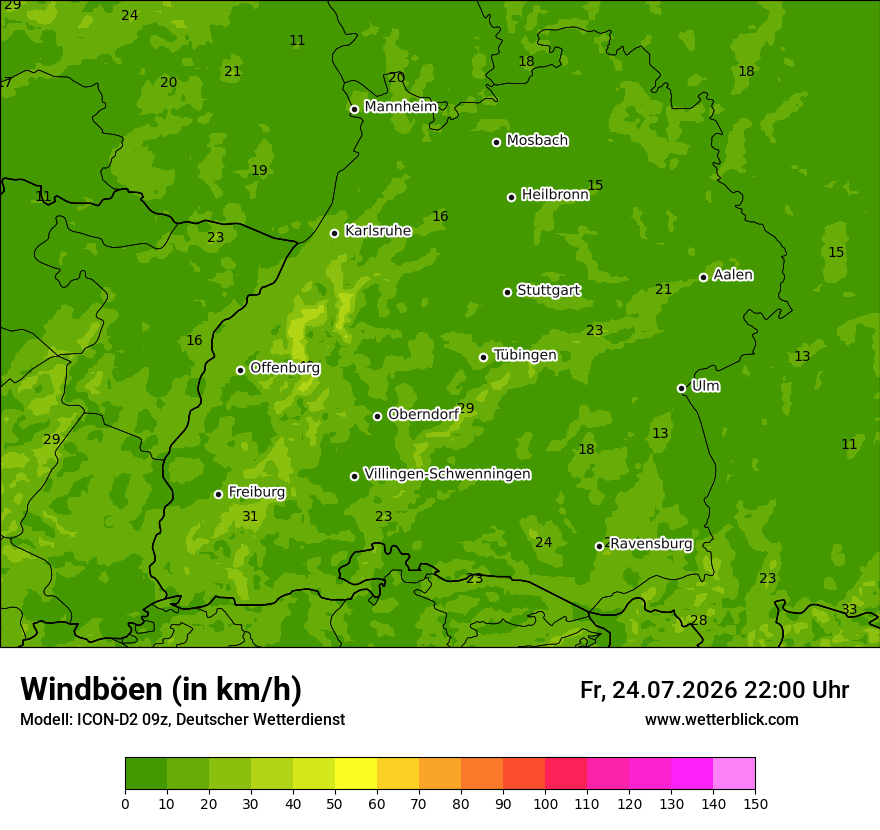 Maximale Windböen